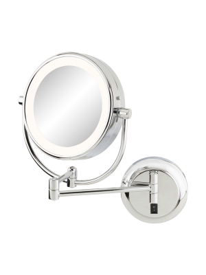 Aptations 5"x1" Neomodern Led Lighted Freestanding Double Sided Vanity Mirror Chrome