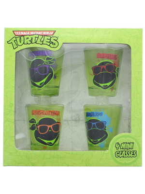 Just Funky Teenage Mutant Ninja Turtles Faces Shot Glass Set Of 4
