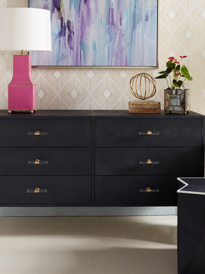 Rutherford Chest Navy Faux Shagreen