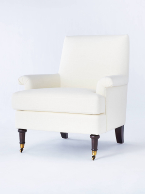 Mercer Rolled Upholstered Armchair With Casters - Threshold™ Designed With Studio Mcgee