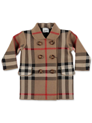 Burberry Kids Check Jacquard Coat