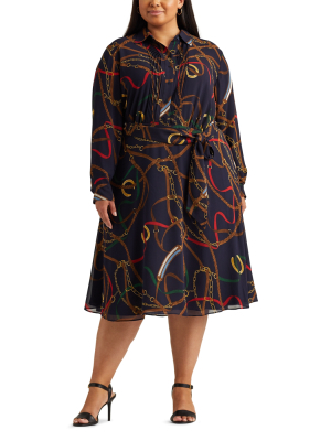 Print Georgette Shirtdress