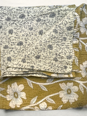 Newly Printed Kantha Queen Bedcover