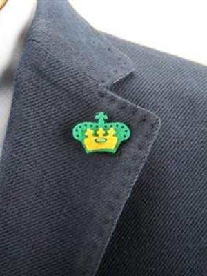 Crown Lapel Pin - Nicklaus Green With Huckleberry Yellow