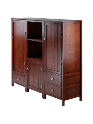 3pc Brooke Jelly Cupboard Set Walnut - Winsome