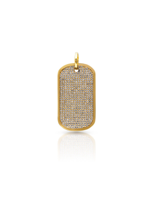 14kt Yellow Gold Diamond Luxe Nicolai Dog Tag Charm