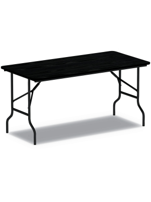 Alera Ft726018bk Wood Folding Table, 60w X 18d X 29h, Black Aleft726018bk