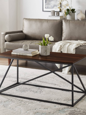 40" Modern Geometric Coffee Table - Saracina Home