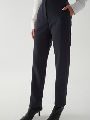 Ribbed Wool-cotton Pants