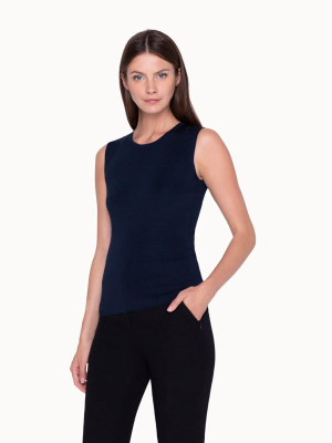 Sleeveless Knit Tank In Silk Stretch