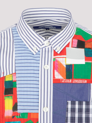 Junya Watanabe Patchwork Detail Striped Shirt