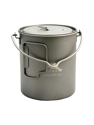 Toaks 750ml Ultralight Titanium Camping Cook Pot With Bail Handle And Lid