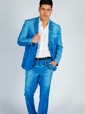 The Canadian Tuxedo | Denim Print Suit