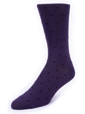 Men's Dot Patterned Graphic Dress Socks - Purple