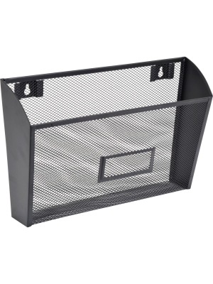 Lorell Single Wall Pocket Ltr 12-5/8"x4-3/4"x6-5/8" Black Mesh 84144