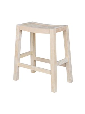 24" Ranch Counter Height Barstool - Unfinished - International Concepts