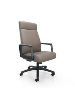 Union & Scale Prestige Bonded Leather Manager Chair, Warm Gray Un56942