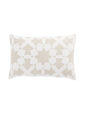 Casino Beige & Ivory Geometric Throw Pillow