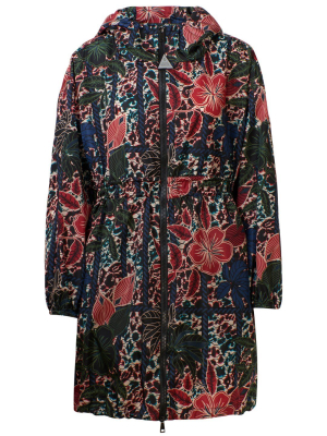 Moncler Floral Printed Hooded Jacket