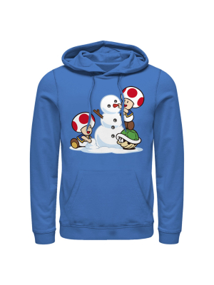 Men's Nintendo Toad Snowman Pull Over Hoodie