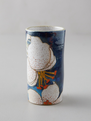 Blue Lily Ceramic Vase