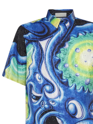 Dior Homme X Kenny Scharf Graphic Printed Short Sleeve Shirt