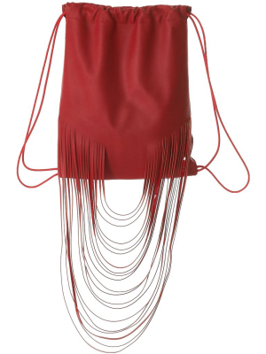 Fringed Athletic Knapsack (8.15 Oversized Fringed Bp Red)