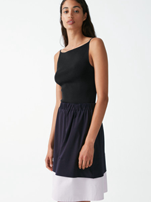 Organic Cotton Contrast Panel Skirt