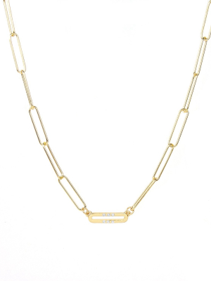 Tri-pave Link Necklace