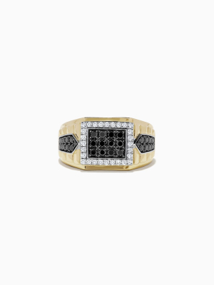 Effy Men's Two Tone Gold Black And White Diamond Ring, 1.00 Tcw