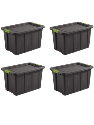 Sterilite Tuff1 Latching 30 Gallon Plastic Storage Tote Container & Lid (4 Pack)