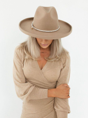 Cara Loren Pencil Brim Hat - Tan