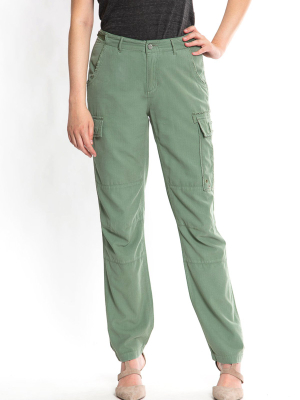 Cargo Pants With Patches - Myrtle Green