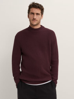 Mock Neck Structured Sweater