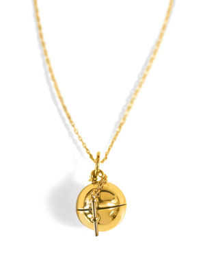 Sphere + Wand Necklace: 14k Gold-plated Silver