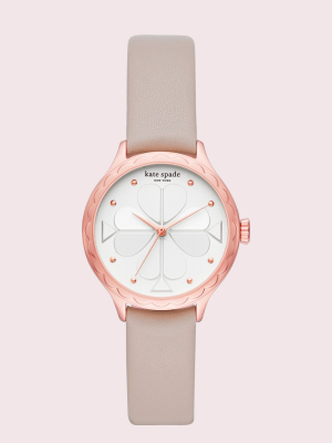 Rosebank Scallop Taupe Leather Watch