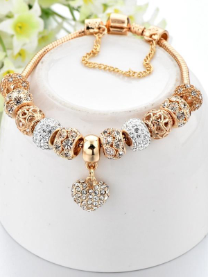 Crystal Heart - Bracelet (pandora Style)