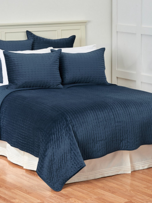 C&f Home Lapis Velvet Quilt Set