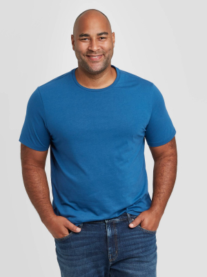 Men's Big & Tall Standard Fit Crew Neck T-shirt - Goodfellow & Co™ Dark Blue