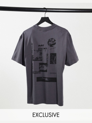 Collusion T-shirt With Print In Charcoal