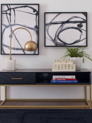 Ellias Tv Stand Black/gold - Finch