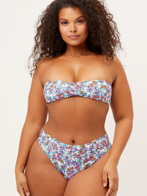 Jeanette Bandeau Strapless Bikini Top - Flower Farm