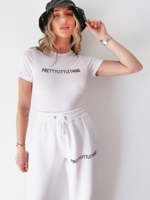 Prettylittlething White Short Sleeve Bodysuit