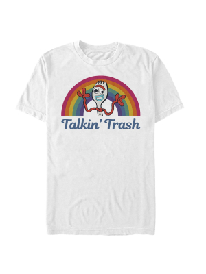 Men's Toy Story Forky Talkin' Trash Rainbow T-shirt