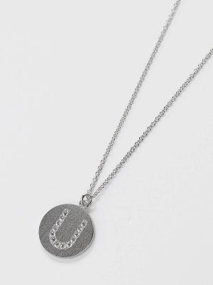 The "u" Initial Necklace In Silver