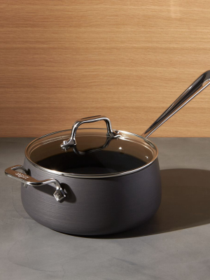 All-clad ® Ha1 Hard-anodized Non-stick 3.5-qt. Sauce Pan With Lid And Loop