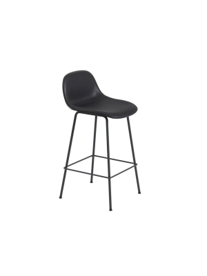 Fiber Counter Stool With Backrest - Tube Base