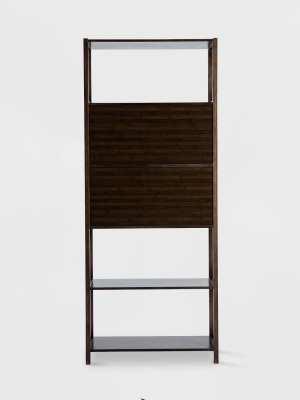 Selma Bamboo Bookcase Left Facing Spindle Cabinet - Boraam