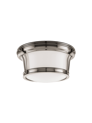 Newport 2 Light Flush Mount Satin Nickel