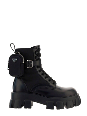 Prada Monolith Pouch-attached Combat Boots